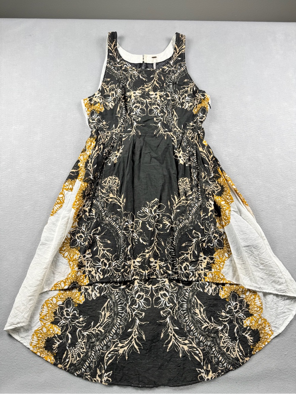 Free People Russian Plate Lace High Low Dress Open Lace Back Boho Chic Sz Large